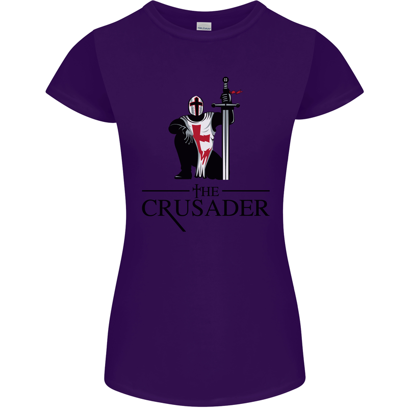 The Cusader Knights Templar St Georges Day Womens Petite Cut T-Shirt Purple