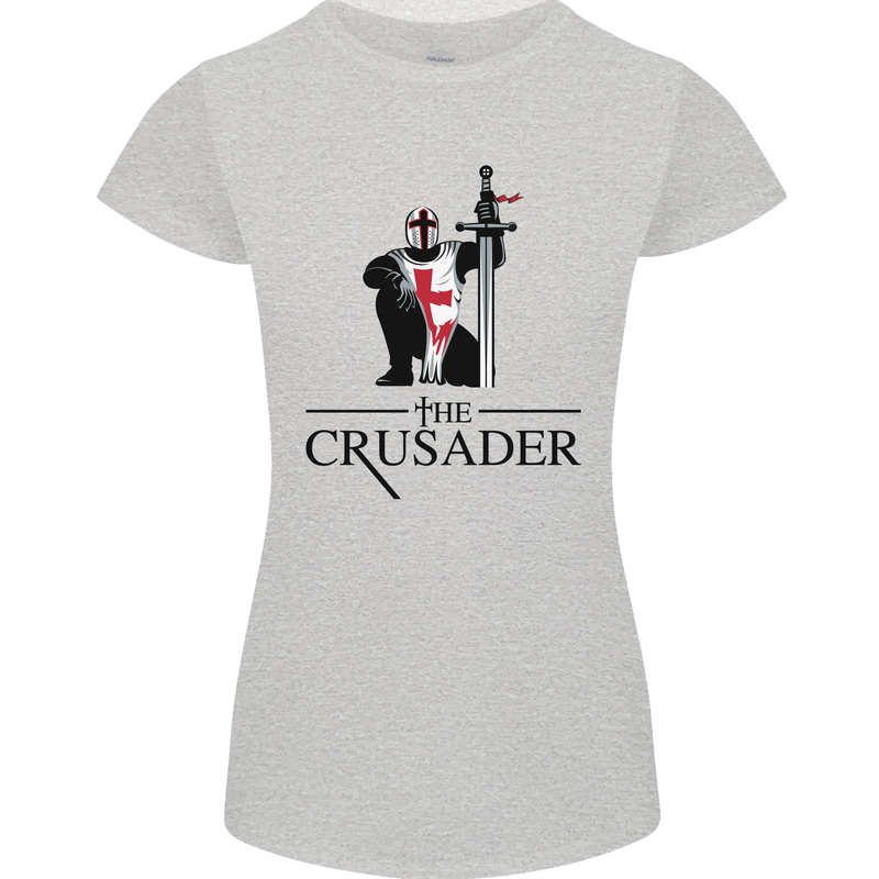 The Cusader Knights Templar St Georges Day Womens Petite Cut T-Shirt Sports Grey