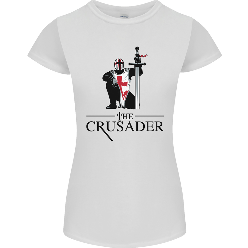 The Cusader Knights Templar St Georges Day Womens Petite Cut T-Shirt White