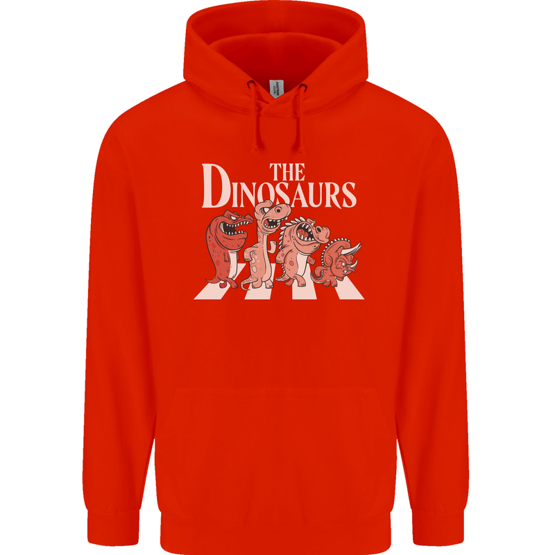 The Dinosaurs Funny T-Rex Music Parody Childrens Kids Hoodie Bright Red