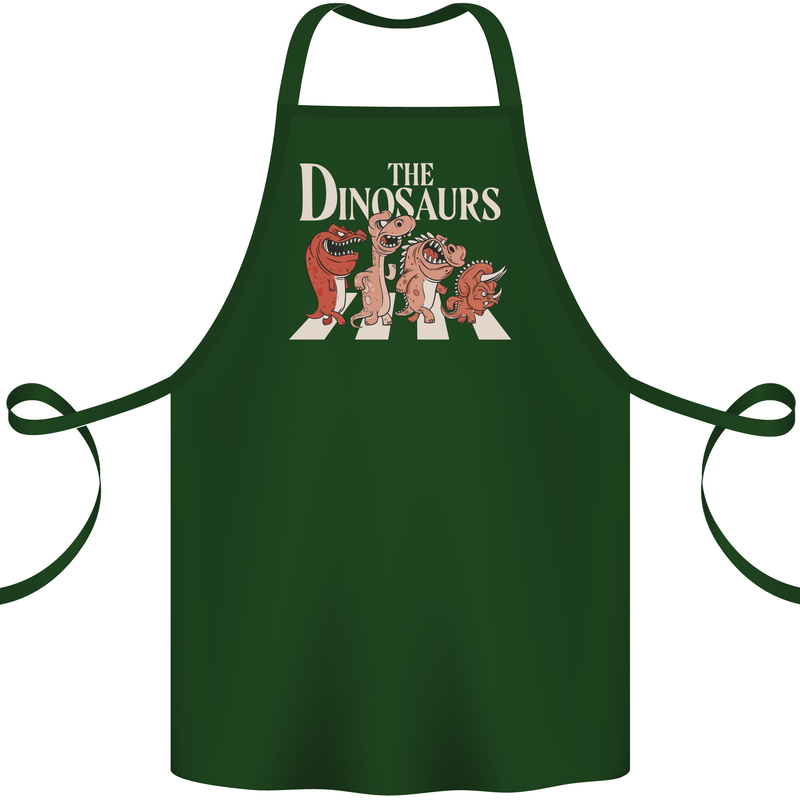 The Dinosaurs Funny T-Rex Music Parody Cotton Apron 100% Organic Forest Green