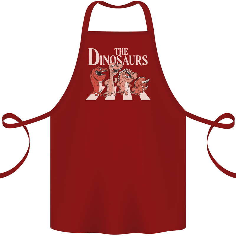 The Dinosaurs Funny T-Rex Music Parody Cotton Apron 100% Organic Maroon