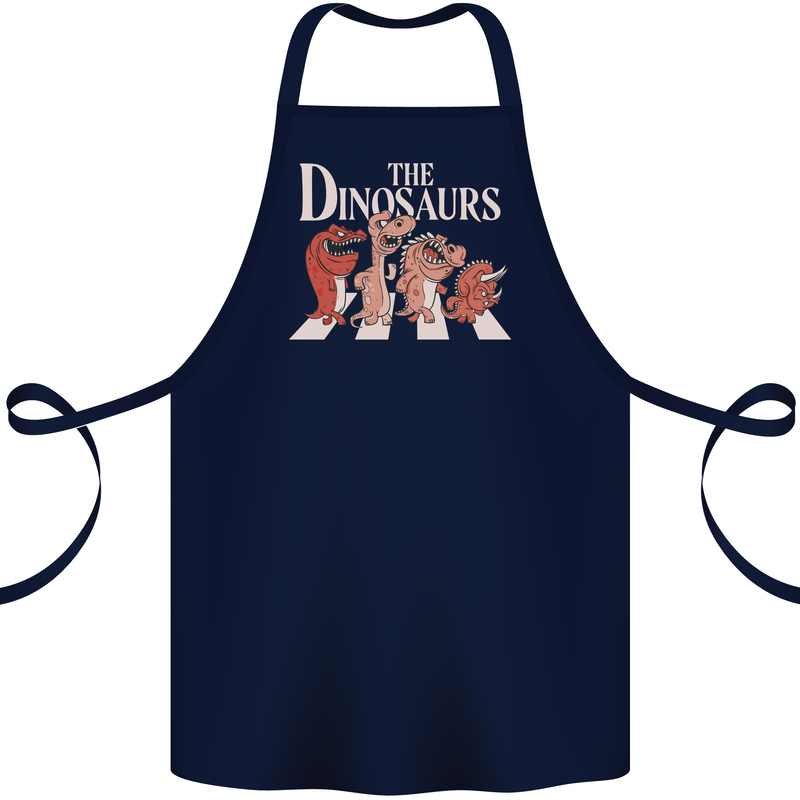 The Dinosaurs Funny T-Rex Music Parody Cotton Apron 100% Organic Navy Blue