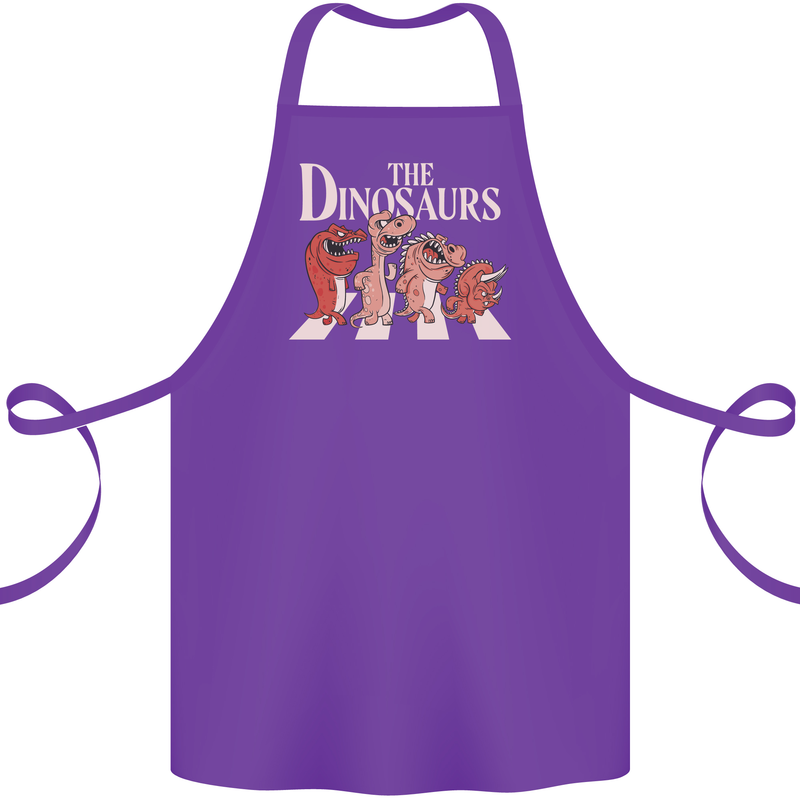 The Dinosaurs Funny T-Rex Music Parody Cotton Apron 100% Organic Purple