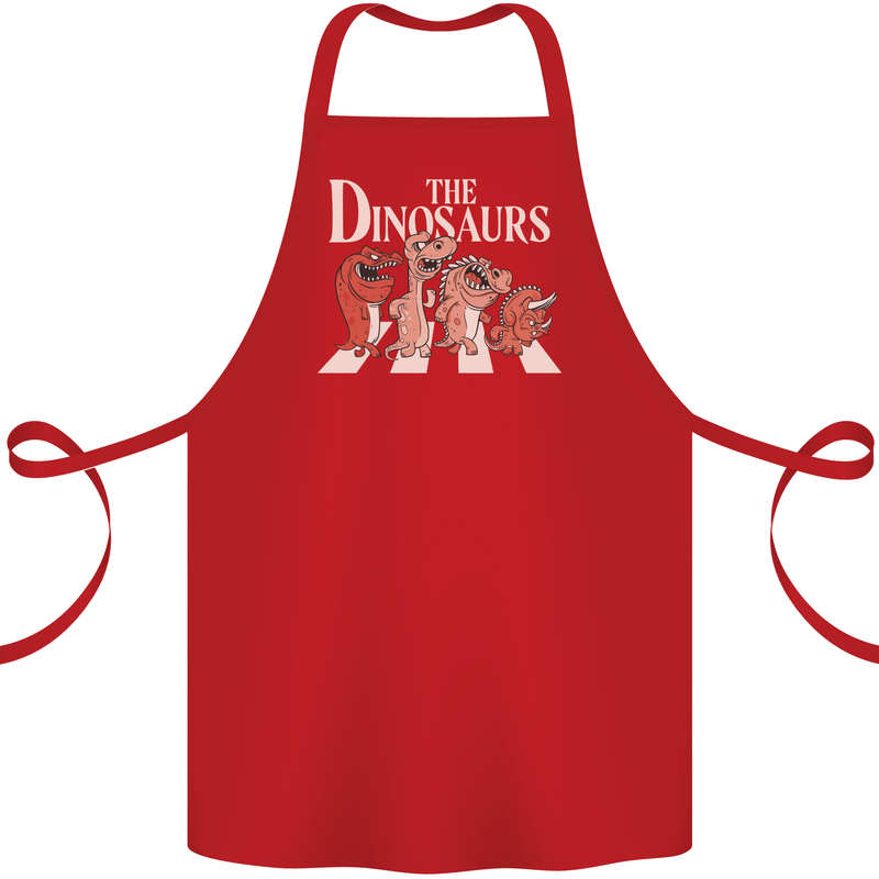 The Dinosaurs Funny T-Rex Music Parody Cotton Apron 100% Organic Red