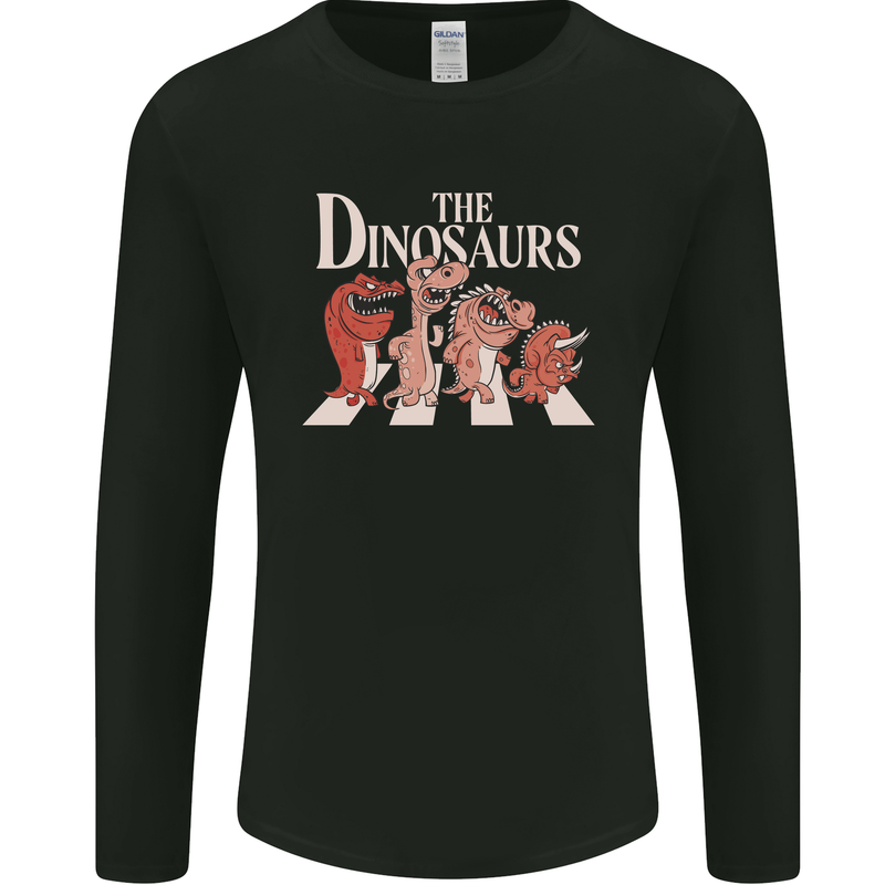 The Dinosaurs Funny T-Rex Music Parody Mens Long Sleeve T-Shirt Black