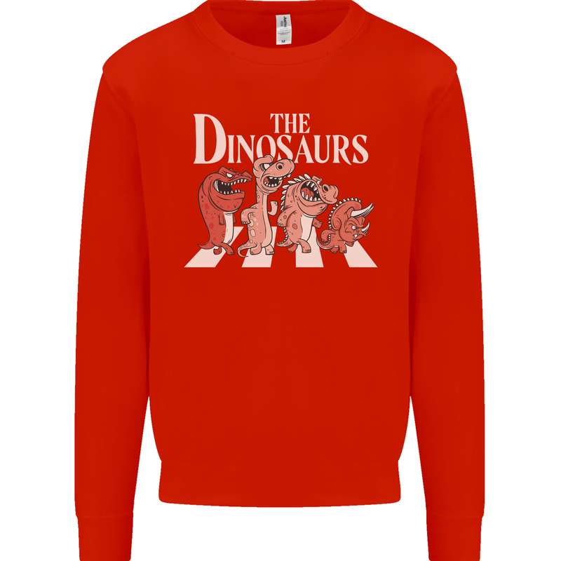 The Dinosaurs Funny T-Rex Music Parody Mens Sweatshirt Jumper Bright Red