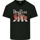 The Dinosaurs Funny T-Rex Music Parody Mens V-Neck Cotton T-Shirt Black