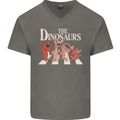 The Dinosaurs Funny T-Rex Music Parody Mens V-Neck Cotton T-Shirt Charcoal