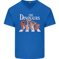 The Dinosaurs Funny T-Rex Music Parody Mens V-Neck Cotton T-Shirt Royal Blue