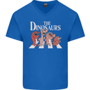 The Dinosaurs Funny T-Rex Music Parody Mens V-Neck Cotton T-Shirt Royal Blue