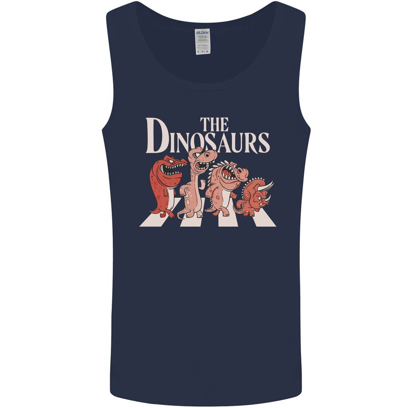 The Dinosaurs Funny T-Rex Music Parody Mens Vest Tank Top Navy Blue