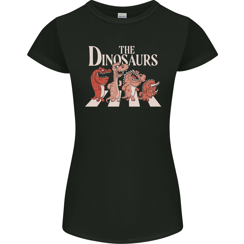 The Dinosaurs Funny T-Rex Music Parody Womens Petite Cut T-Shirt Black