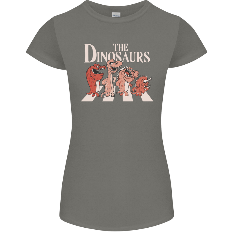 The Dinosaurs Funny T-Rex Music Parody Womens Petite Cut T-Shirt Charcoal