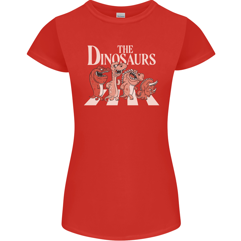 The Dinosaurs Funny T-Rex Music Parody Womens Petite Cut T-Shirt Red