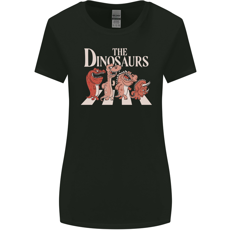 The Dinosaurs Funny T-Rex Music Parody Womens Wider Cut T-Shirt Black