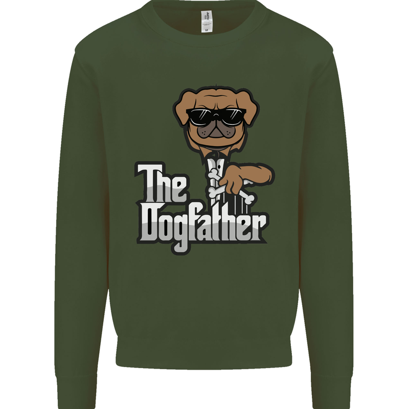The Dog Father Funny Fathers Day Dad Daddy Mens Sweatshirt Jumper Forest Green