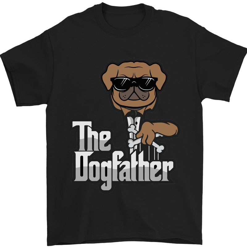 The Dog Father Funny Fathers Day Dad Daddy Mens T-Shirt Cotton Gildan Black
