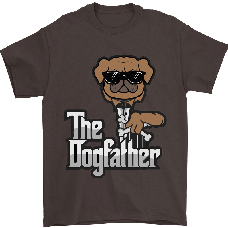The Dog Father Funny Fathers Day Dad Daddy Mens T-Shirt Cotton Gildan Dark Chocolate