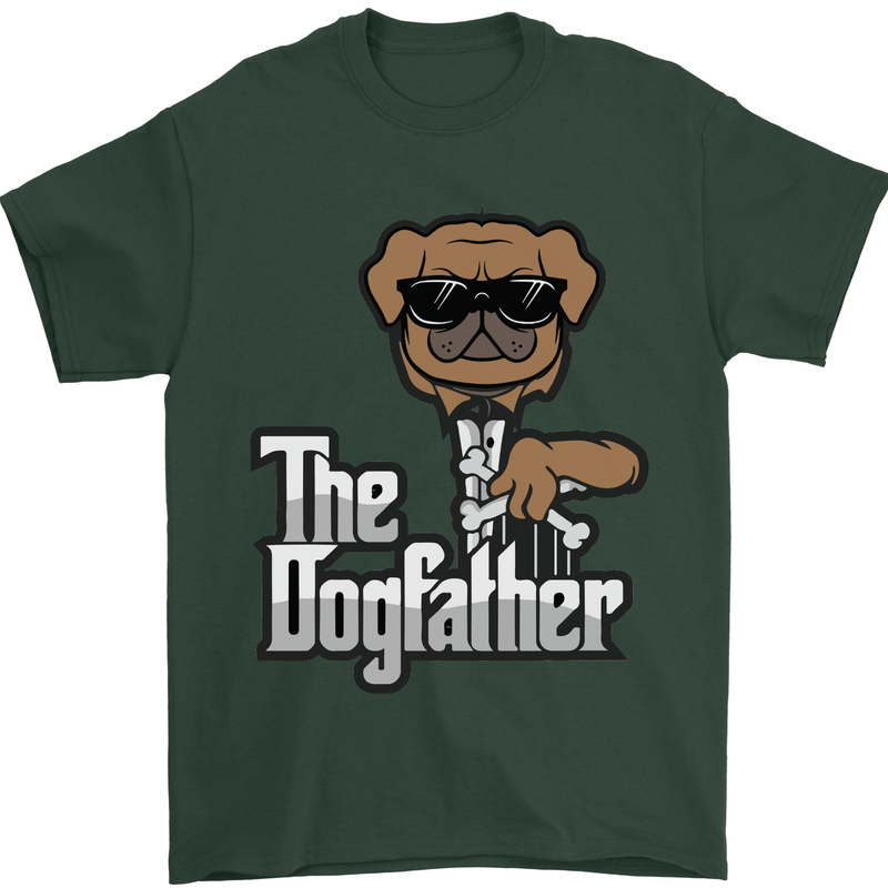 The Dog Father Funny Fathers Day Dad Daddy Mens T-Shirt Cotton Gildan Forest Green