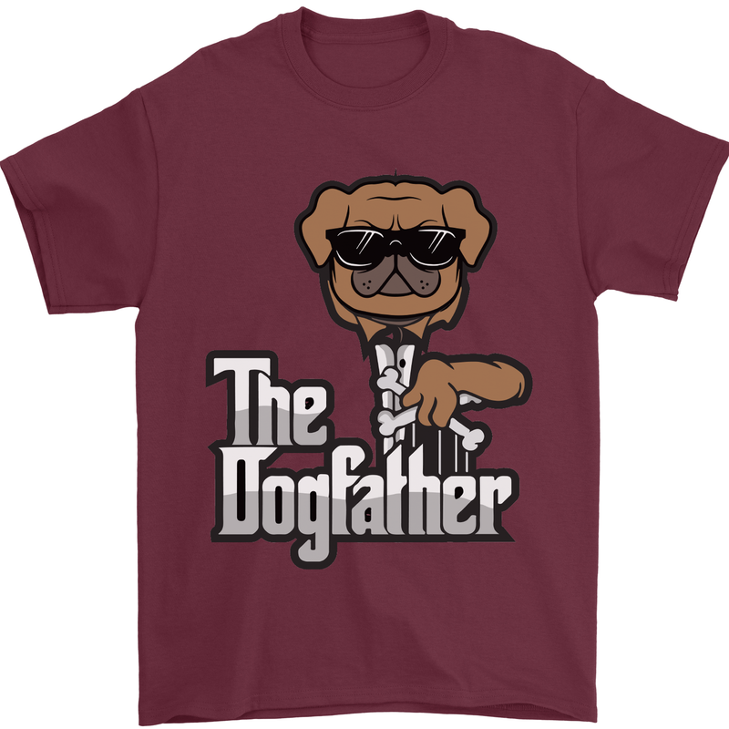 The Dog Father Funny Fathers Day Dad Daddy Mens T-Shirt Cotton Gildan Maroon