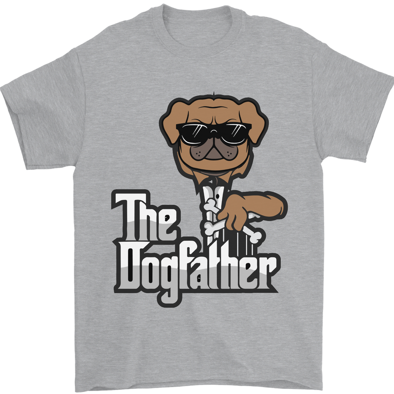 The Dog Father Funny Fathers Day Dad Daddy Mens T-Shirt Cotton Gildan Sports Grey