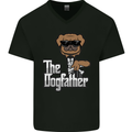 The Dog Father Funny Fathers Day Dad Daddy Mens V-Neck Cotton T-Shirt Black