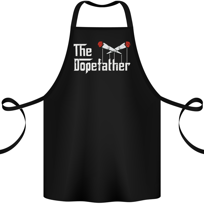 The Dopefather Funny Weed Drugs Cannabis Cotton Apron 100% Organic Black