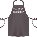 The Dopefather Funny Weed Drugs Cannabis Cotton Apron 100% Organic Dark Grey