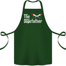 The Dopefather Funny Weed Drugs Cannabis Cotton Apron 100% Organic Forest Green