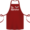 The Dopefather Funny Weed Drugs Cannabis Cotton Apron 100% Organic Maroon