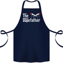 The Dopefather Funny Weed Drugs Cannabis Cotton Apron 100% Organic Navy Blue