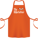 The Dopefather Funny Weed Drugs Cannabis Cotton Apron 100% Organic Orange