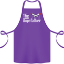 The Dopefather Funny Weed Drugs Cannabis Cotton Apron 100% Organic Purple