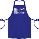 The Dopefather Funny Weed Drugs Cannabis Cotton Apron 100% Organic Royal Blue