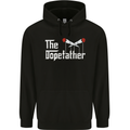 The Dopefather Funny Weed Drugs Cannabis Mens 80% Cotton Hoodie Black