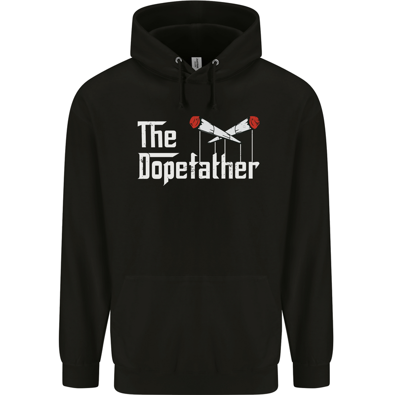 The Dopefather Funny Weed Drugs Cannabis Mens 80% Cotton Hoodie Black