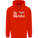 The Dopefather Funny Weed Drugs Cannabis Mens 80% Cotton Hoodie Bright Red