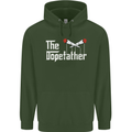 The Dopefather Funny Weed Drugs Cannabis Mens 80% Cotton Hoodie Forest Green