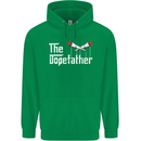 The Dopefather Funny Weed Drugs Cannabis Mens 80% Cotton Hoodie Irish Green