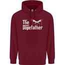The Dopefather Funny Weed Drugs Cannabis Mens 80% Cotton Hoodie Maroon