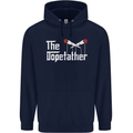 The Dopefather Funny Weed Drugs Cannabis Mens 80% Cotton Hoodie Navy Blue