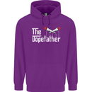 The Dopefather Funny Weed Drugs Cannabis Mens 80% Cotton Hoodie Purple