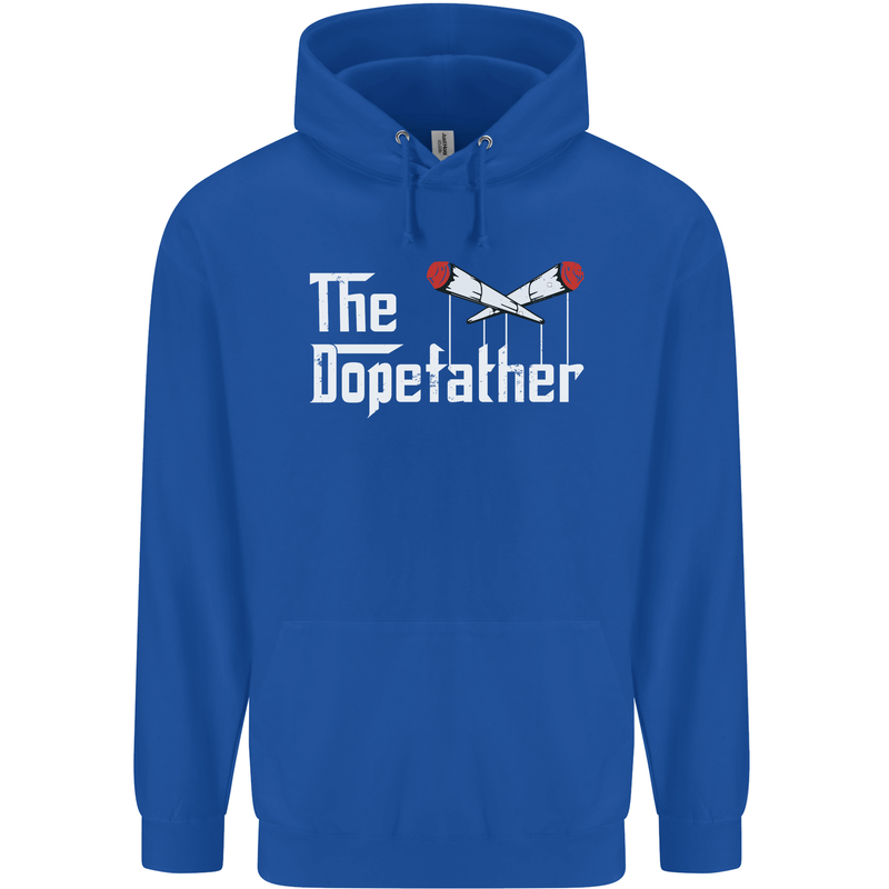 The Dopefather Funny Weed Drugs Cannabis Mens 80% Cotton Hoodie Royal Blue