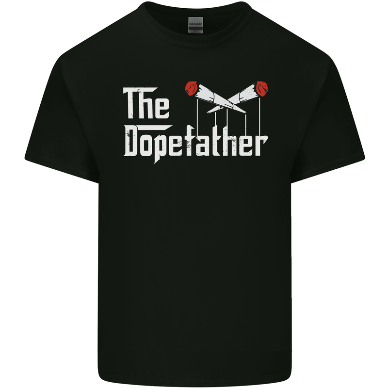 The Dopefather Funny Weed Drugs Cannabis Mens Cotton T-Shirt Tee Top Black