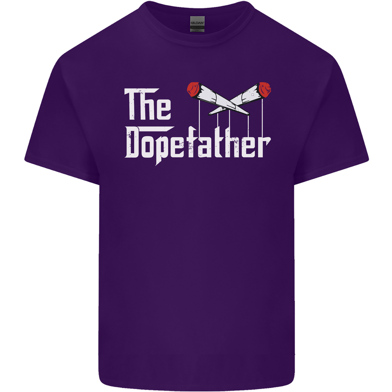 The Dopefather Funny Weed Drugs Cannabis Mens Cotton T-Shirt Tee Top Purple
