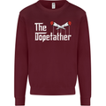 The Dopefather Funny Weed Drugs Cannabis Mens Sweatshirt Jumper Maroon