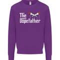The Dopefather Funny Weed Drugs Cannabis Mens Sweatshirt Jumper Purple