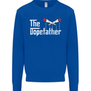 The Dopefather Funny Weed Drugs Cannabis Mens Sweatshirt Jumper Royal Blue