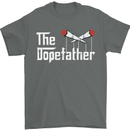 The Dopefather Funny Weed Drugs Cannabis Mens T-Shirt Cotton Gildan Charcoal